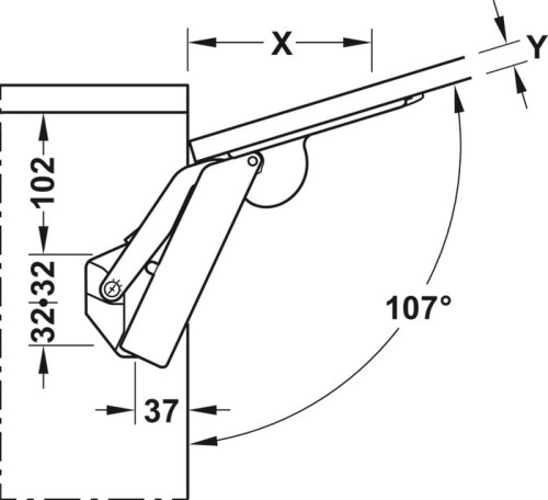Podnośnik Free space 1.8 E Push-to-open jasnoszary